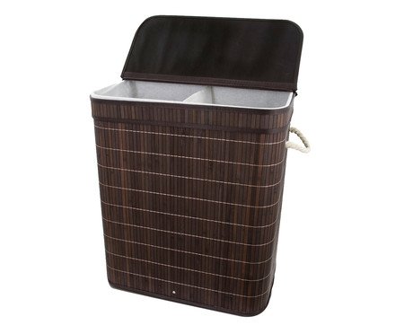 Cesto Organizador Duplo em Bambu Army Natural Escuro | Westwing