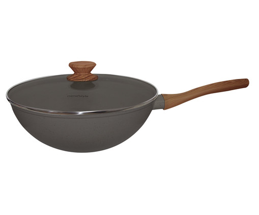 Wok em Inox Grafito com respingos Preto e Branco Cook, grey | WestwingNow