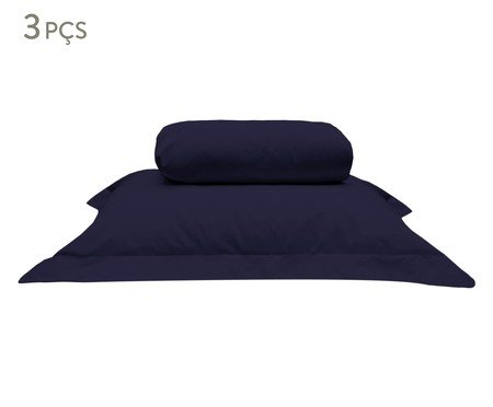 Jogo de Lençol Inferior Tous Les Jours Azul Marinho | Westwing