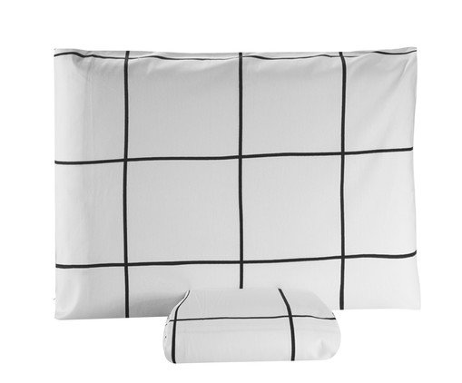 Jogo de Lençol Tous Les Jours Grid 200 Fios, Branco | WestwingNow