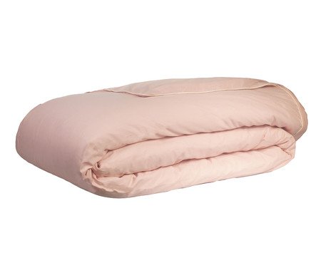 Duvet Colorlife Liso com Vivo Percal Rosê 200 Fios