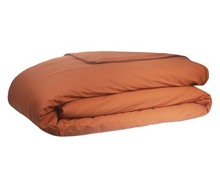 Duvet Colorlife Liso com Vivo Percal Terracota 200 Fios