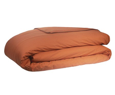 Duvet Colorlife Liso com Vivo Percal Terracota 200 Fios