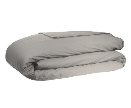 Duvet Colorlife Liso com Vivo Percal Cinza 200 Fios
