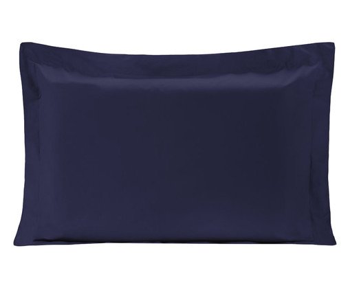 Fronha com Debrum Tous Les Jours 200 Fios Azul Marinho, blue | WestwingNow