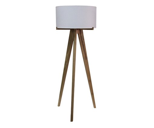 Luminária de Chão Coliseu Branca - Bivolt, wood pattern | WestwingNow