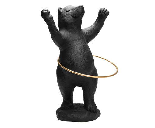 Adorno Urso no Bambole Preto e Dourado, black | WestwingNow