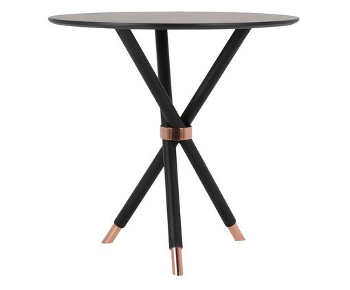 Mesa Lateral Penélope Preta e Acobreada, black | WestwingNow