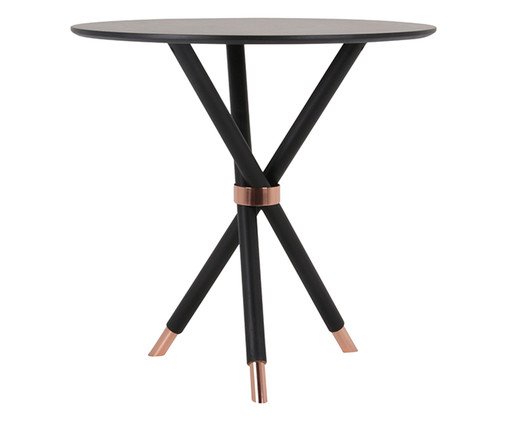 Mesa Lateral Penélope Preta e Acobreada, black | WestwingNow