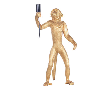 Abajur Macaco em Pé Dourado