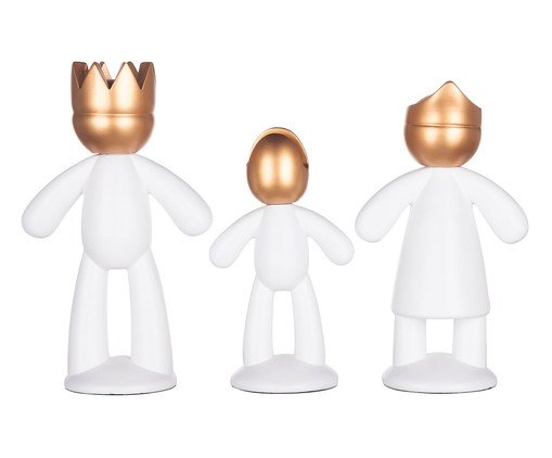 Jogo de Adornos Trio Xadrez Branco, white | WestwingNow