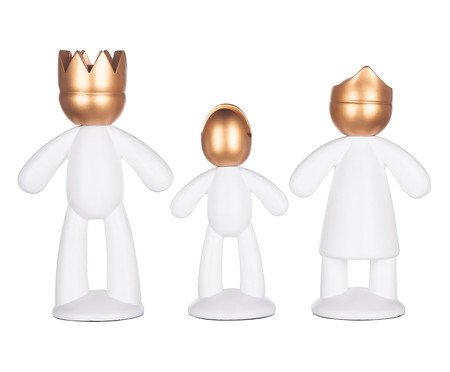 Jogo de Adornos Trio Xadrez Branco | Westwing