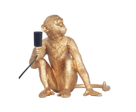 Abajur Macaco Sentado Dourado