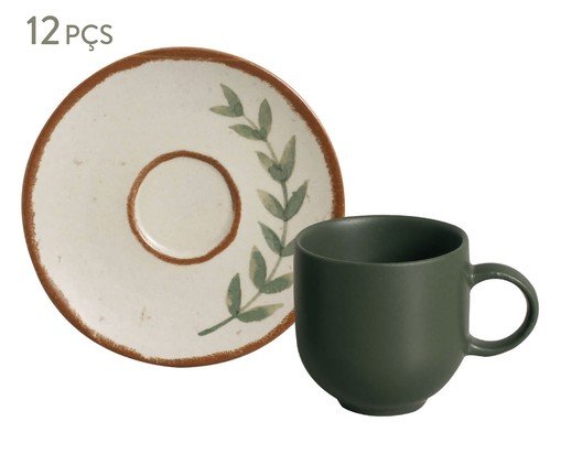 Jogo de Xícaras para Café Coup Stoneware Magari Floral, Verde | WestwingNow