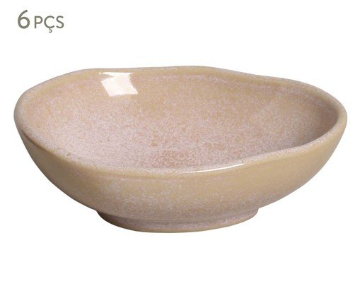 Jogo de Cumbucas Oval Orgânico Litchi Rosa, Bege | WestwingNow