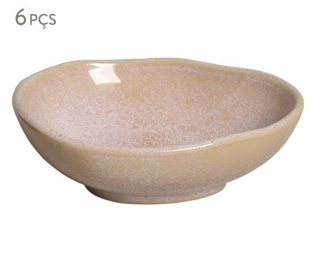 Jogo de Cumbucas Oval Orgânico Litchi Rosa | Westwing