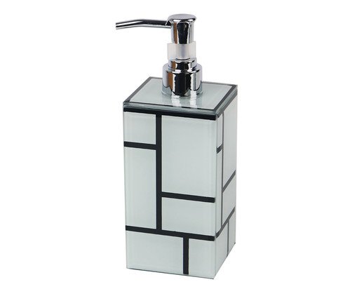 Porta-Sabonete Líquido Íris Branco e Preto, Branco | WestwingNow