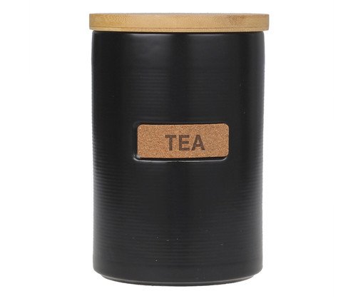 Pote com Tampa em Bambu Tea Preto, Preto | WestwingNow