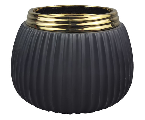 Vaso Quintana Preto e Dourado, Preto | WestwingNow