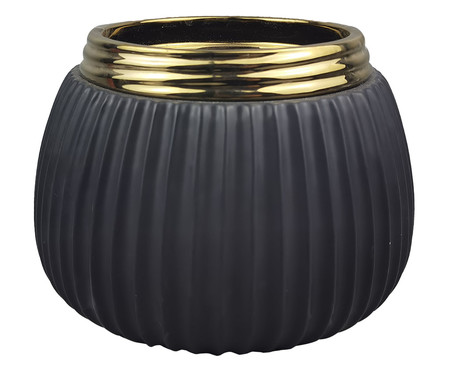 Vaso Quintana Preto e Dourado