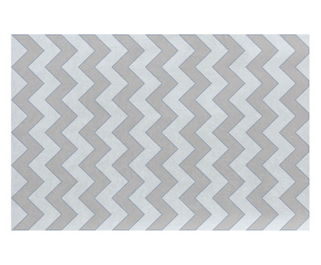 Tapetinho Emborrachado Chevron Marci - Bege e Cinza | Westwing