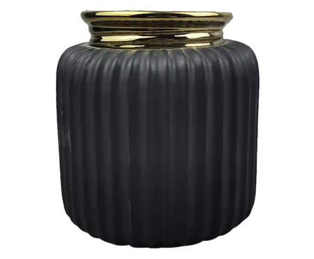 Vaso Weber Preto e Dourado