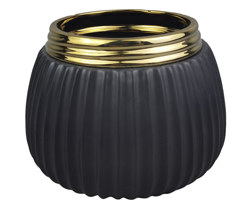 Vaso Ianetta Preto e Dourado, Preto | WestwingNow