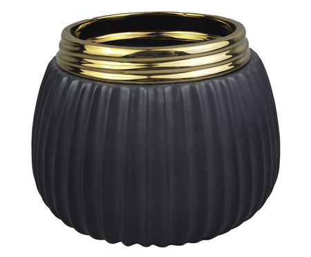 Vaso Ianetta Preto e Dourado