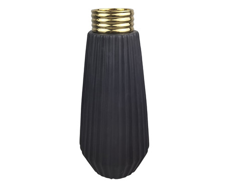 Vaso Paschoalotto Preto e Dourado