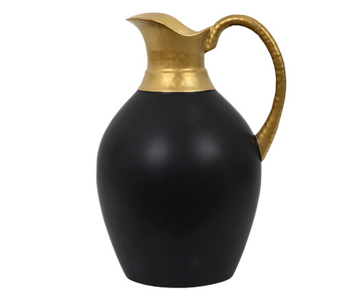 Vaso Jarra Arveleg Preto e Dourado, Preto | WestwingNow