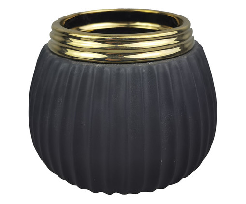 Vaso Filocomo Preto e Dourado, Preto | WestwingNow