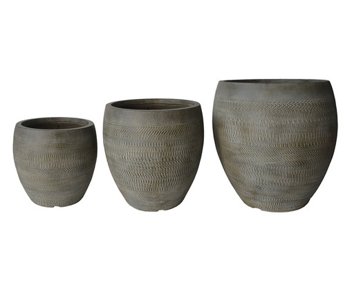 Jogo de Vasos de Piso em Resina Dani - Cinza, Cinza | WestwingNow