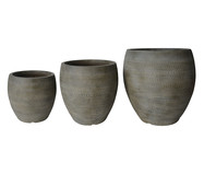 Jogo de Vasos de Piso em Resina Dani - Cinza | WestwingNow