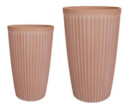 Jogo de Vasos de Piso Fiber - Marrom | WestwingNow
