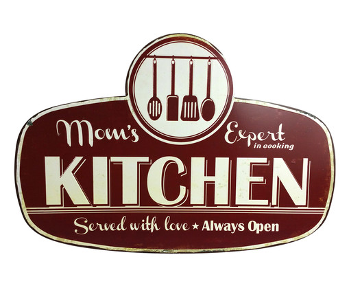 Placa para Parede Mom'S Kitchen, Preto | WestwingNow