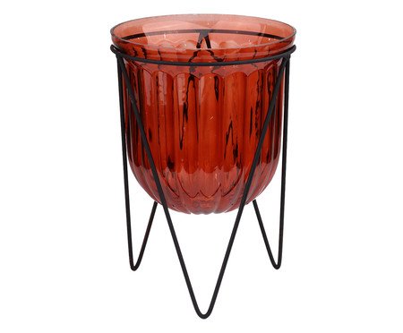 Cachepot com Suporte Chang Vermelho