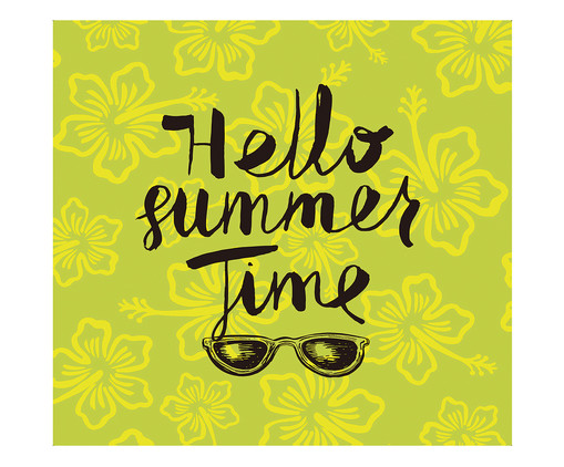 Placa para Parede Hello Summer Time, Amarelo | WestwingNow