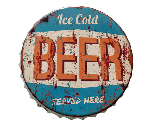 Placa Decorativa Beer Ice Cold, Azul | WestwingNow