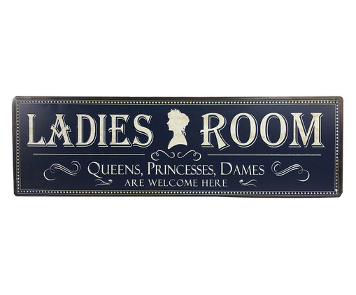 Placa para Parede Ladies Room, Preto | WestwingNow