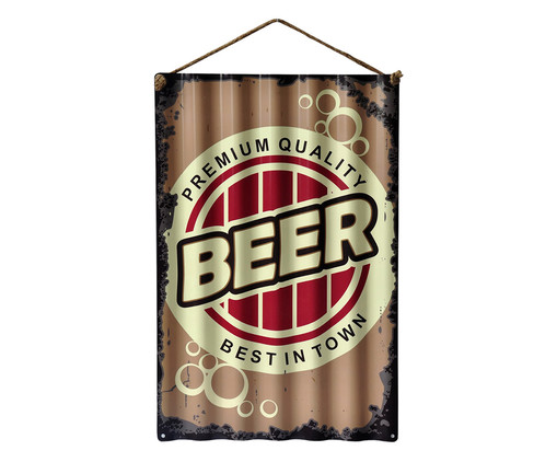 Placa para Parede Beer, Vermelho | WestwingNow