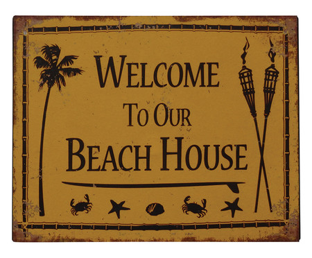 Placa para Parede Welcome To Our Beach House