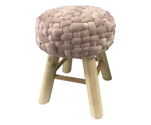 Banquinho em Veludo Sally Square Rosê, Rosa | WestwingNow