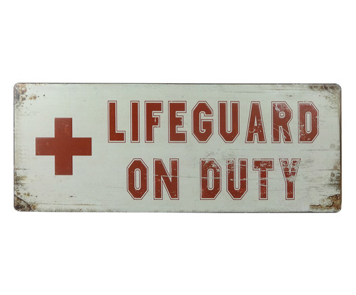 Placa para Parede Lifeguard On Duty, Branco | WestwingNow