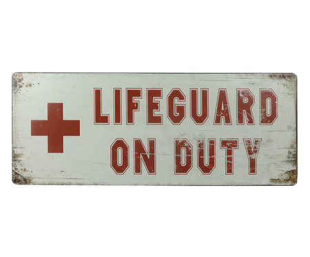 Placa para Parede Lifeguard On Duty