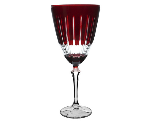 Taça para Água Elizabeth em Cristal Lapidada Vermelha, red | WestwingNow