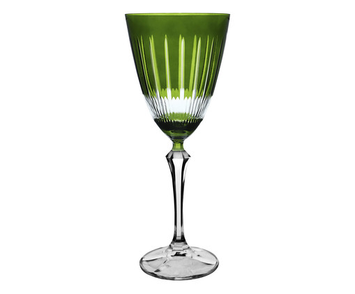 Taça para Água Elizabeth em Cristal Lapidada Verde, green | WestwingNow