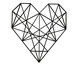 Placa de Madeira Decorativa Coração Geométrico - Preta, preto | WestwingNow