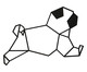 Placa de Madeira Pug Geométrico - Preta, preto | WestwingNow