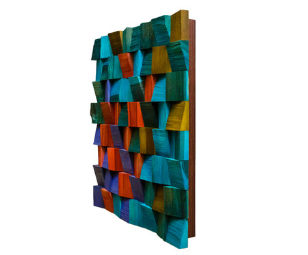 Quadro de Madeira 3D Malu Colorido - 40x40cm | WestwingNow