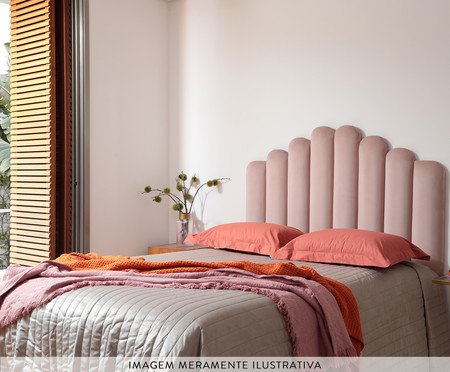 Cabeceira Painel em Veludo Royal Gomos - Rosa | Westwing
